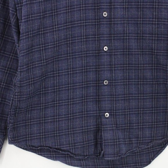Zachary Prell Shirt Mens Navy Blue Plaid Casual Button Down Collared Size Small - Picture 3 of 9